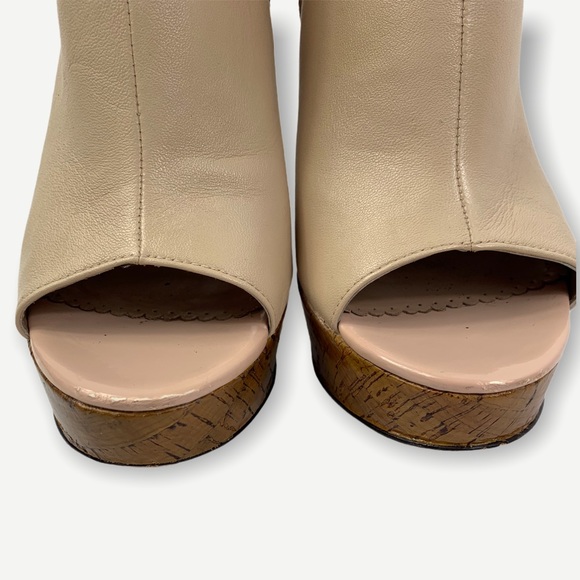 Jean-Michel Cazabat Waverly Leather Peep Toe Wedge - Picture 8 of 8